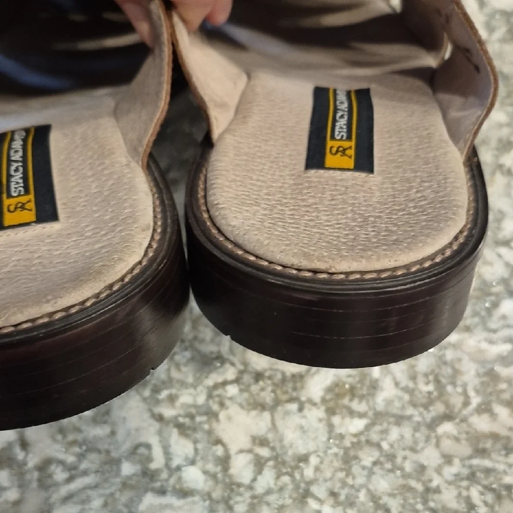 Stacy Adams Brown Leather Slip-On Sandals